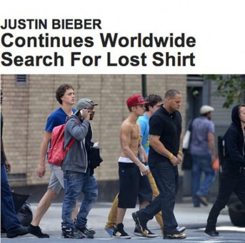 Bieber hlada stratene tricko